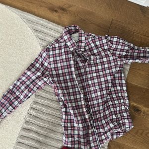 Small AE button down